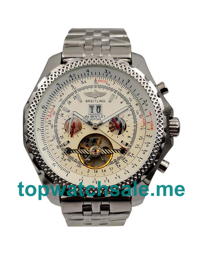 UK Best Quality Breitling Bentley Mulliner Tourbillon Replica Watches With White Dials For Men