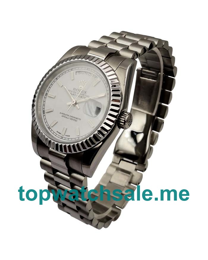 UK Best Quality Rolex Day-Date 118239 Replica Watches With White Dials For Men