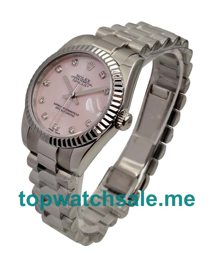 UK Best Quality Rolex Datejust 178274 Replica Watches With Pink Dials For Men