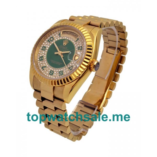 UK AAA Quality Rolex Day-Date 118348 Fake Watches With Green Dials For Men