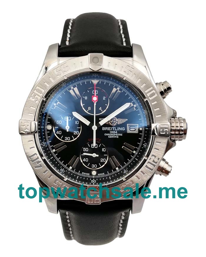 UK AAA Quality Breitling Super Avenger A13370 Fake Watches With Black Dials For Men