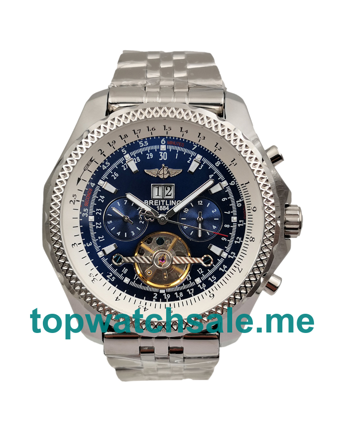 UK AAA Quality Breitling Bentley Mulliner Tourbillon Replica Watches With Blue Dials For Sale